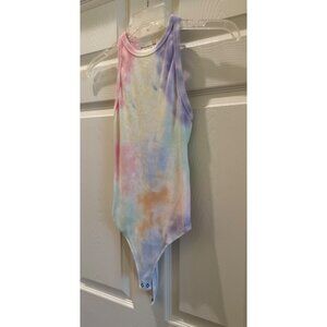 Abercrombie & Fitch XS Soft Ribbed Tie-Dye Bodysuit With Snap Closure